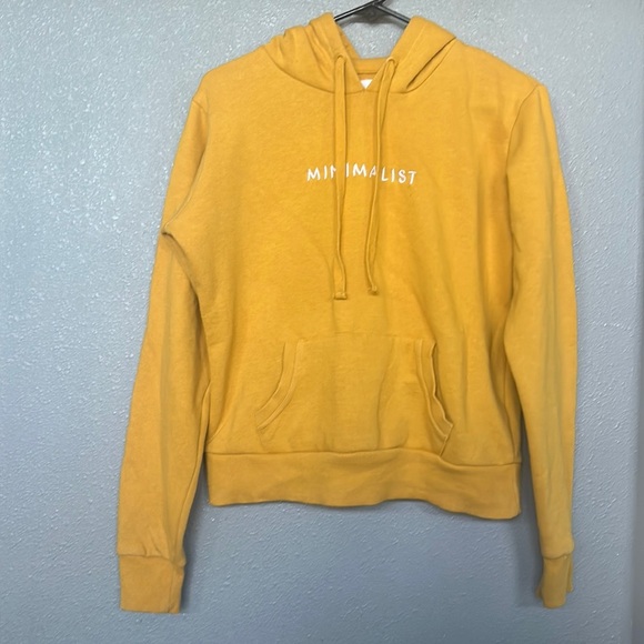 Minimalist Yellow Pull Over Hoodie Size Medium - Picture 1 of 4
